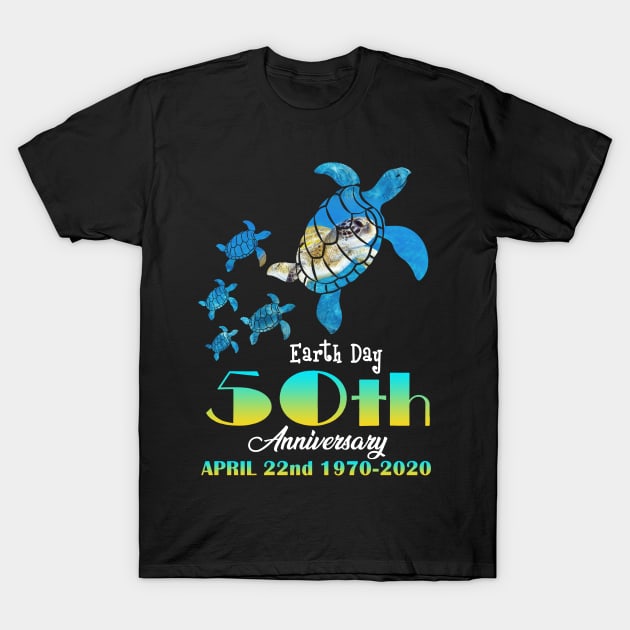 Earth Day 50th Anniversary Sea Turtle T-Shirt by cruztdk5